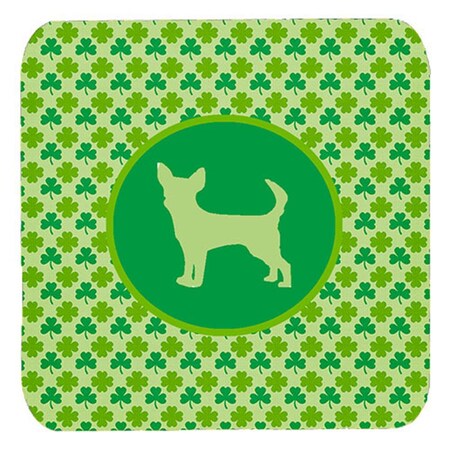 Carolines Treasures Chihuahua Lucky Shamrock Foam Coasters- Set of 4 SDK1086-C-FC